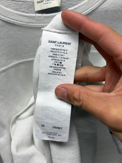 2020 Saint Laurent Red/White ‘Baseball Logo’ Short Sleeve T Shirt