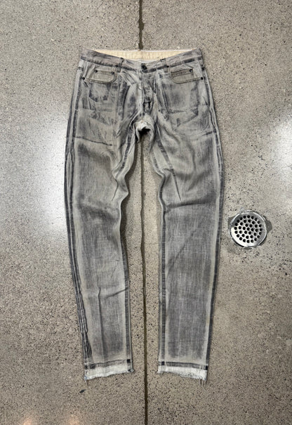 SS2010 Rick Owens ‘Gravel’ Geometric Grey Slim/Skinny Denim