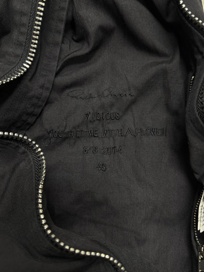 SS2014 Rick Owens Black Cotton MA-1 Bomber Jacket