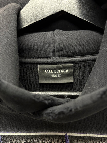 SS2024 Balenciaga ‘See Now Buy Now’ Distressed Black Pullover Hoodie