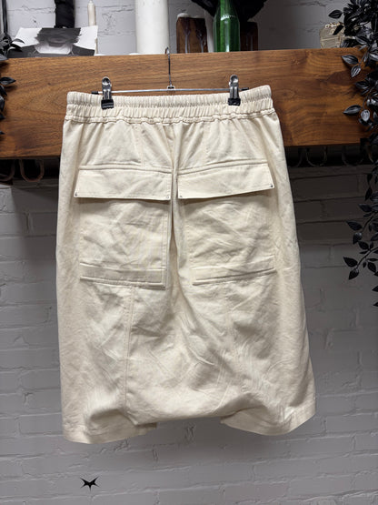 SS2022 Rick Owens ‘Fogachine’ Milk Drop Crotch Drawstring Shorts