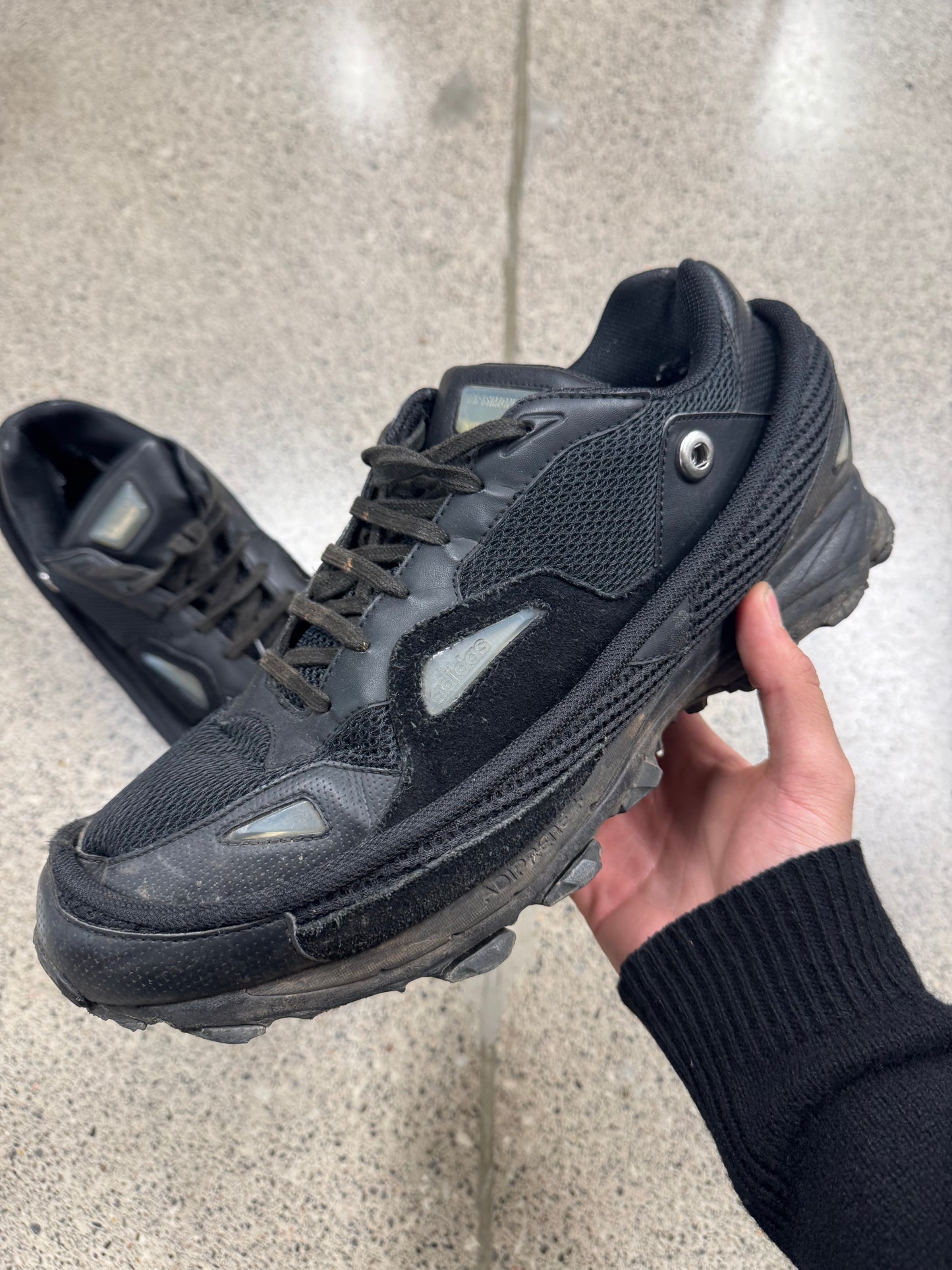 Raf Simons Ozweegos ‘Trail Runners’ Black Low Top Sneakers