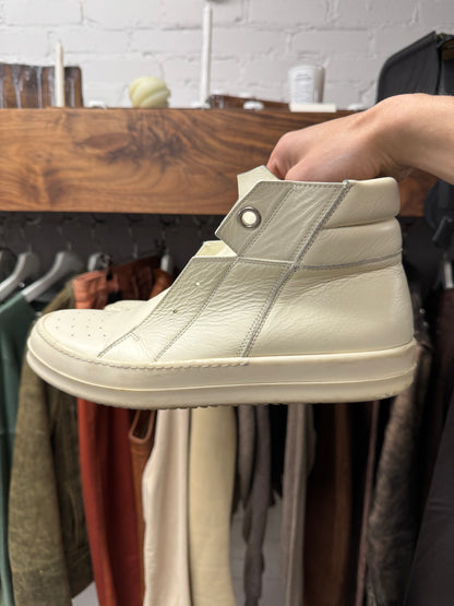 Rick Owens ‘Island Dunk’ Milk White Leather Sneakers