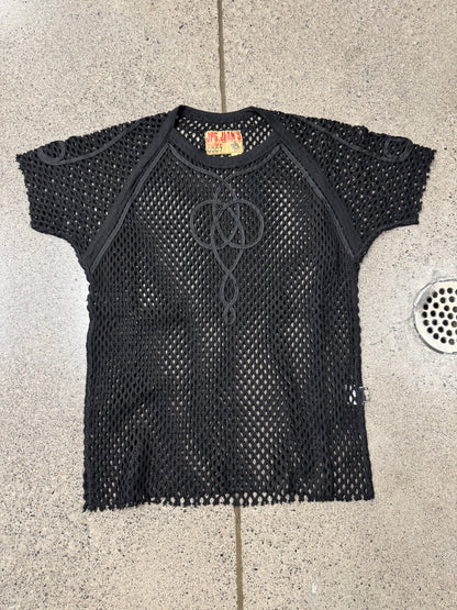 Vintage Jean Paul Gaultier Black Mesh ‘Infinity’ T-Shirt