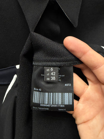 CK205W39Nyc Calvin Klein By Raf Simons Western Black/Navy Two Tone Button Up Shirt
