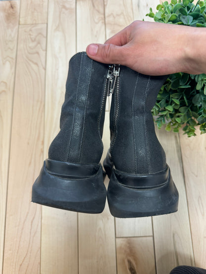 Rick Owens ‘Abstract Sole’ Black Leather High Top Ramones