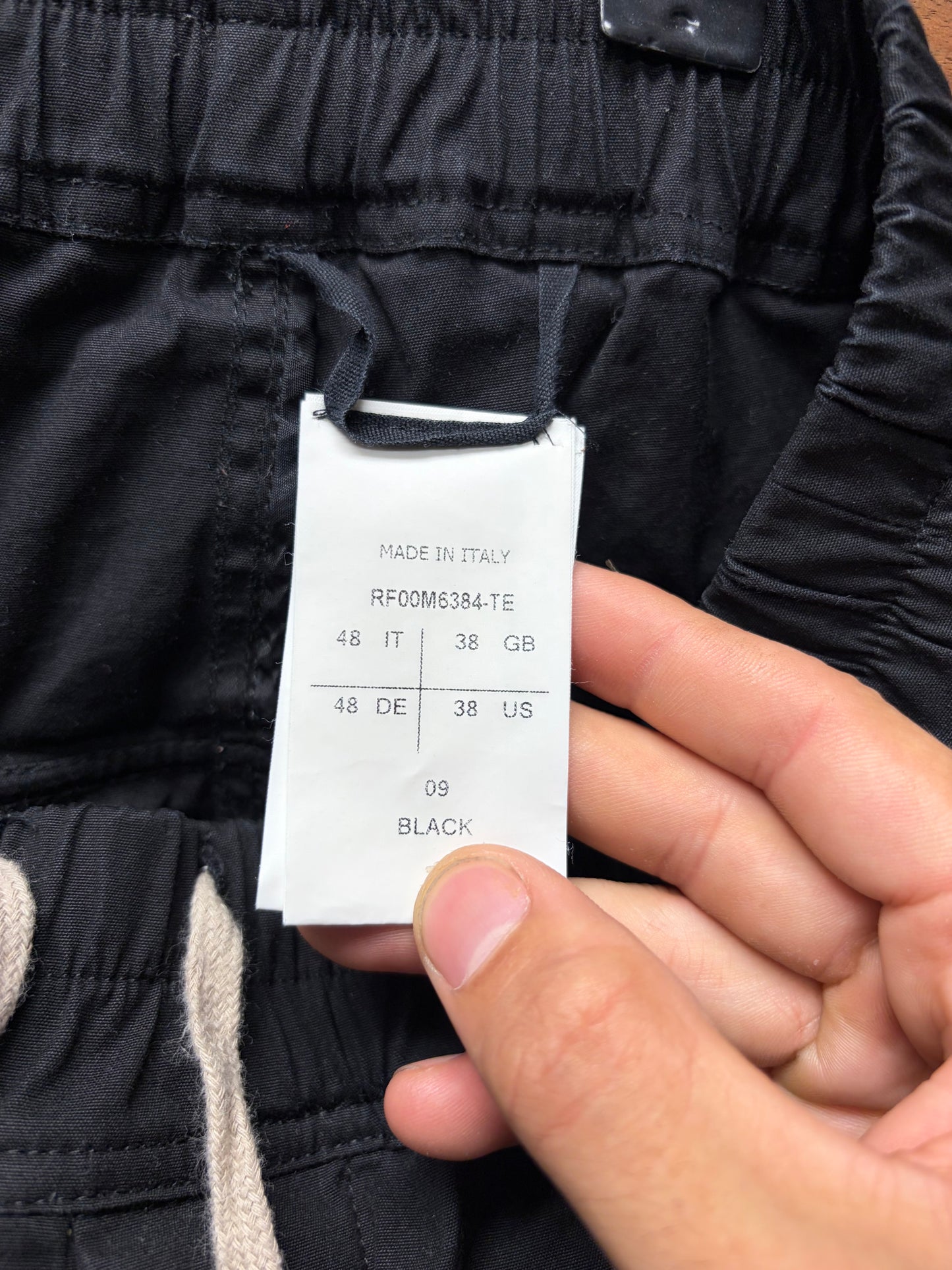 Rick Owens ‘Forever’ Mainline Drop Crotch Black Drawstring ‘Pod’ Shorts