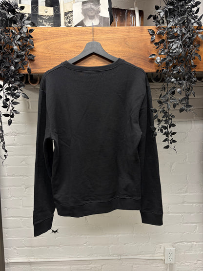2018 Saint Laurent ‘Scorching Sun’ Black Embroidered Logo Sweatshirt