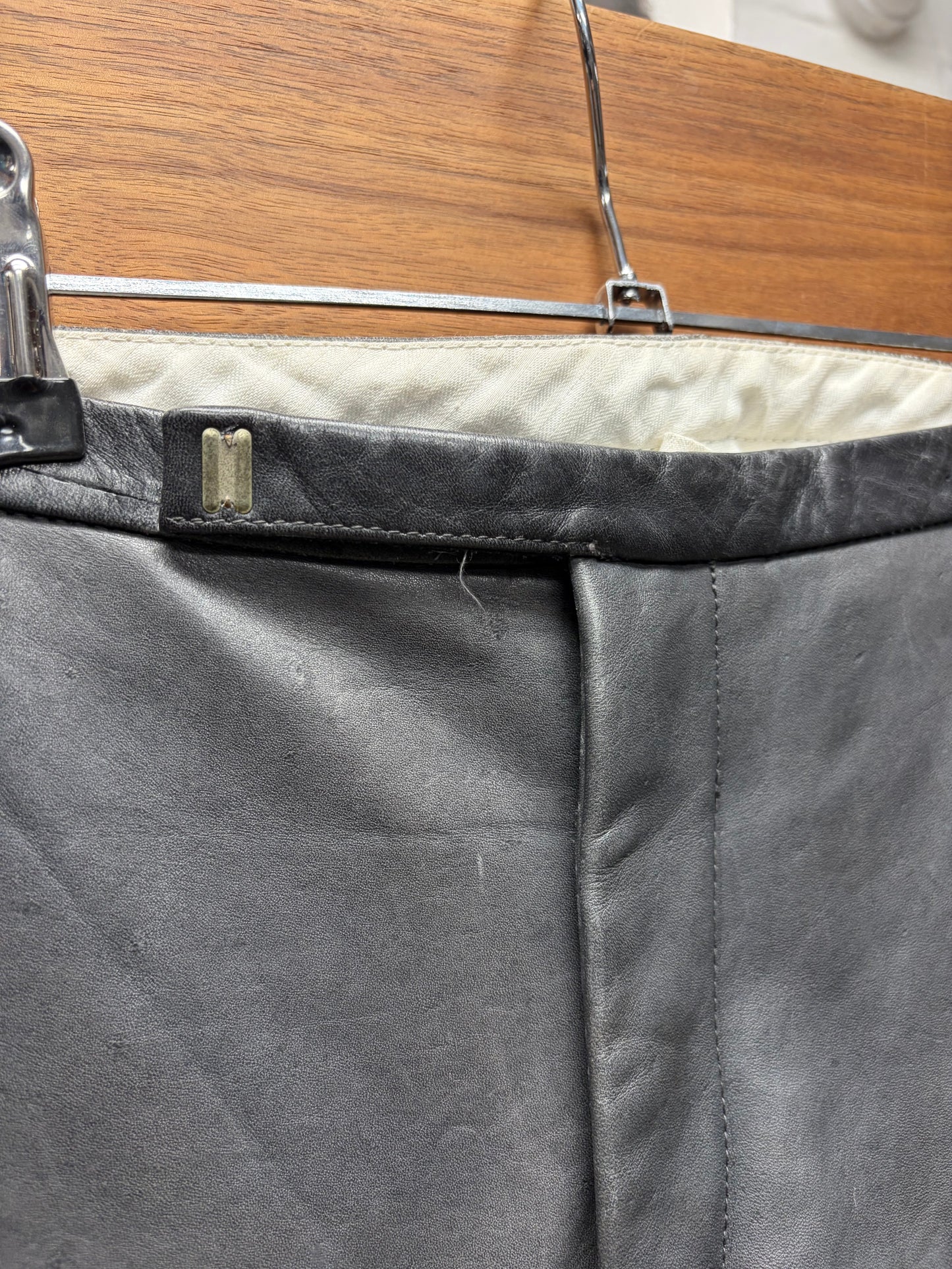 AW2001 Carol Christian Poell Horse Leather Object Dyed Slim/Straight Cut Trousers