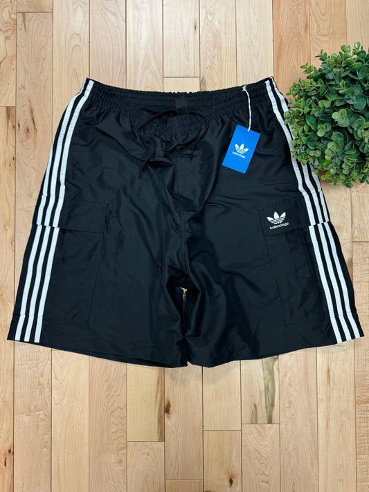 Balenciaga x Adidas Baggy Black Oversized Drawstring Shorts