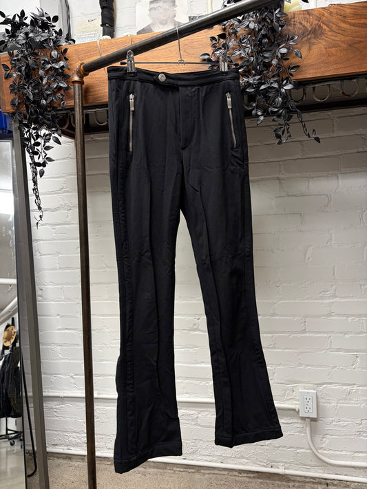 Vintage Gucci Flared Zip-Leg Opening Black Nylon Trousers