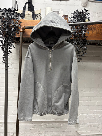 AW2021 Lemaire Quarter Zip ‘Stone Washed Grey’ Hoodie