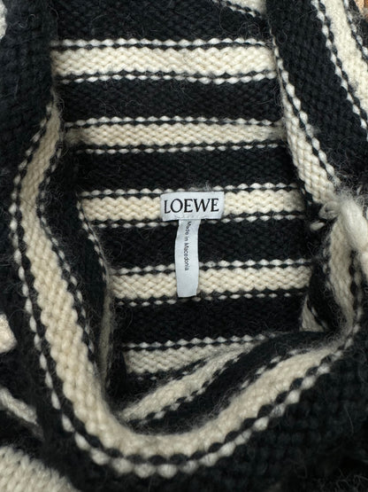 Loewe Alpaca Wool Heavyweight Fringe Striped Knit Sweater