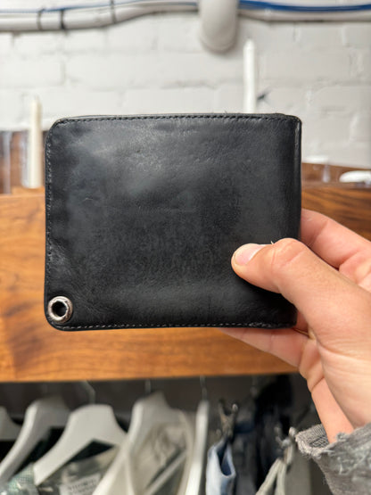 Chrome Hearts ‘1Snap’ Black Calfskin Leather ‘Cross Ball’ Bifold Wallet