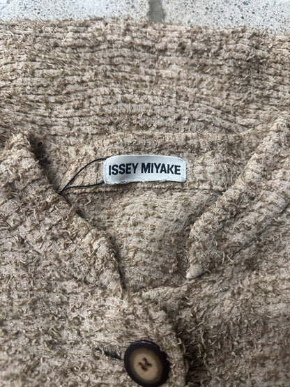 Issey Miyake ‘Shag’ Cropped Brown Wool Cardigan