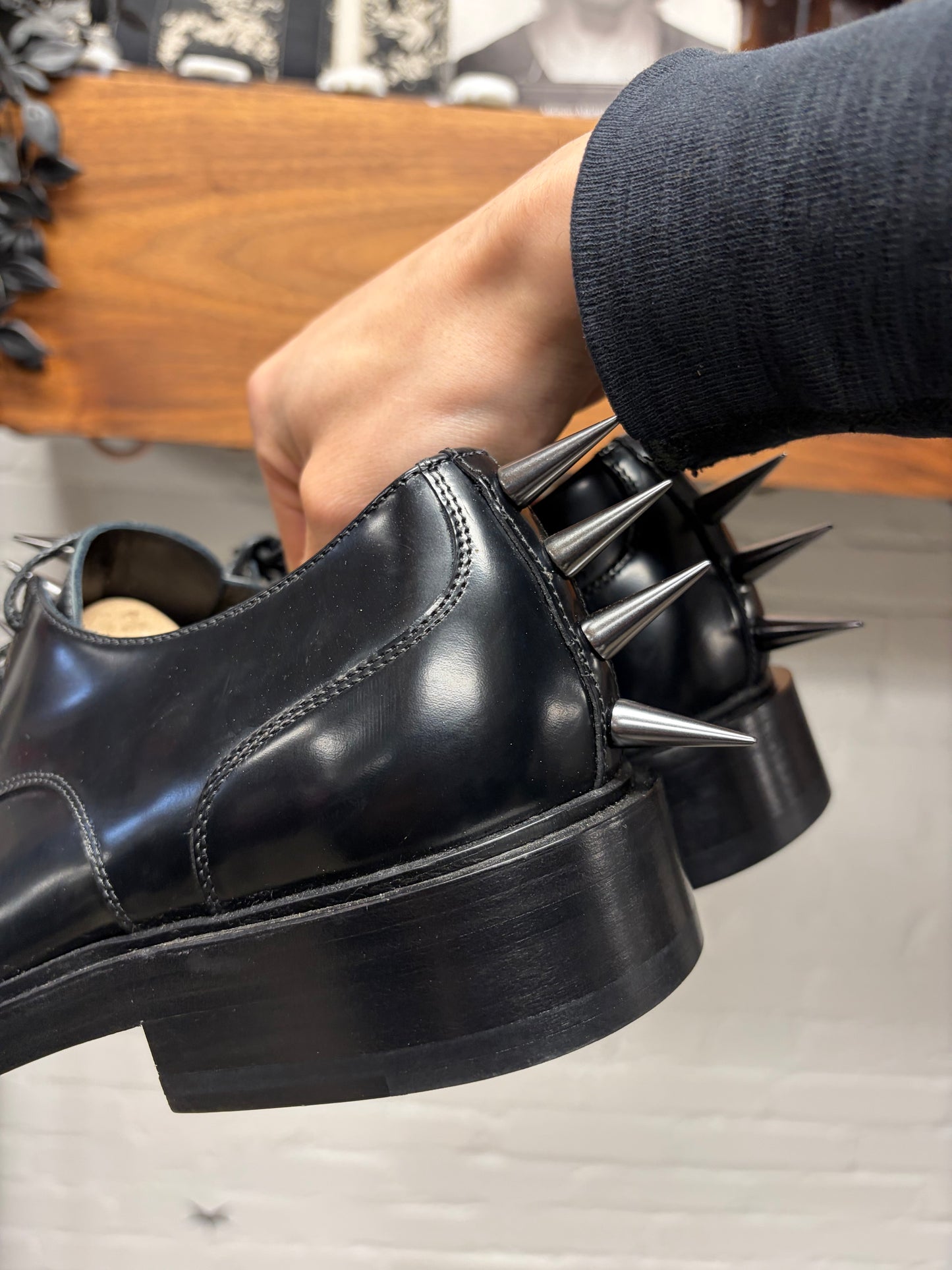 Pre-AW2018 Balenciaga ‘Spike’ Studded Black Leather Derbys