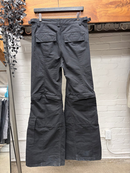 2023 Balenciaga Black Ripstop Convertible Flared Leg Cargo Pants