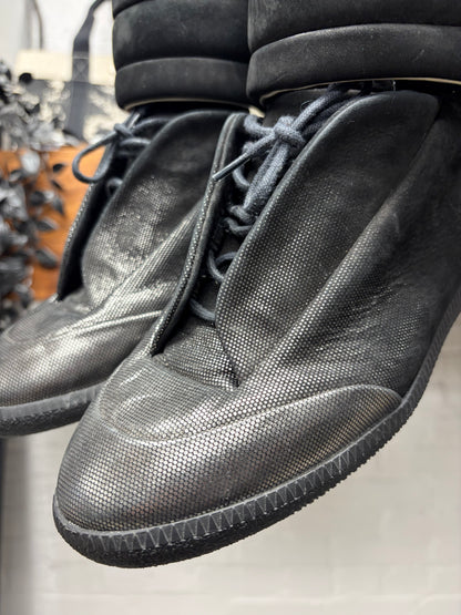 Maison Margiela Black/Silver Toe ‘Future’ Leather High Top Sneakers