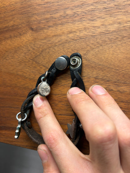 SS2005 Dsquared2 ‘Weed Charm’ Braided Leather Bracelet