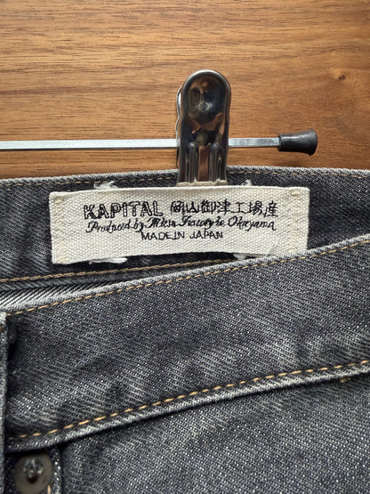 Kapital Raw Washed Grey Bootcut Denim