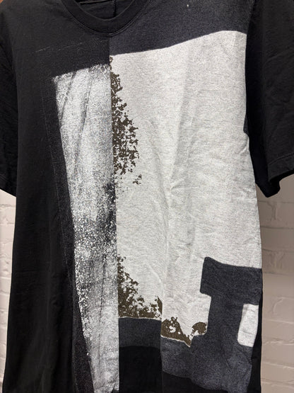 SS2021 Julius Cut n Sew Patchwork Black Jersey Cotton Graphic T-Shirt