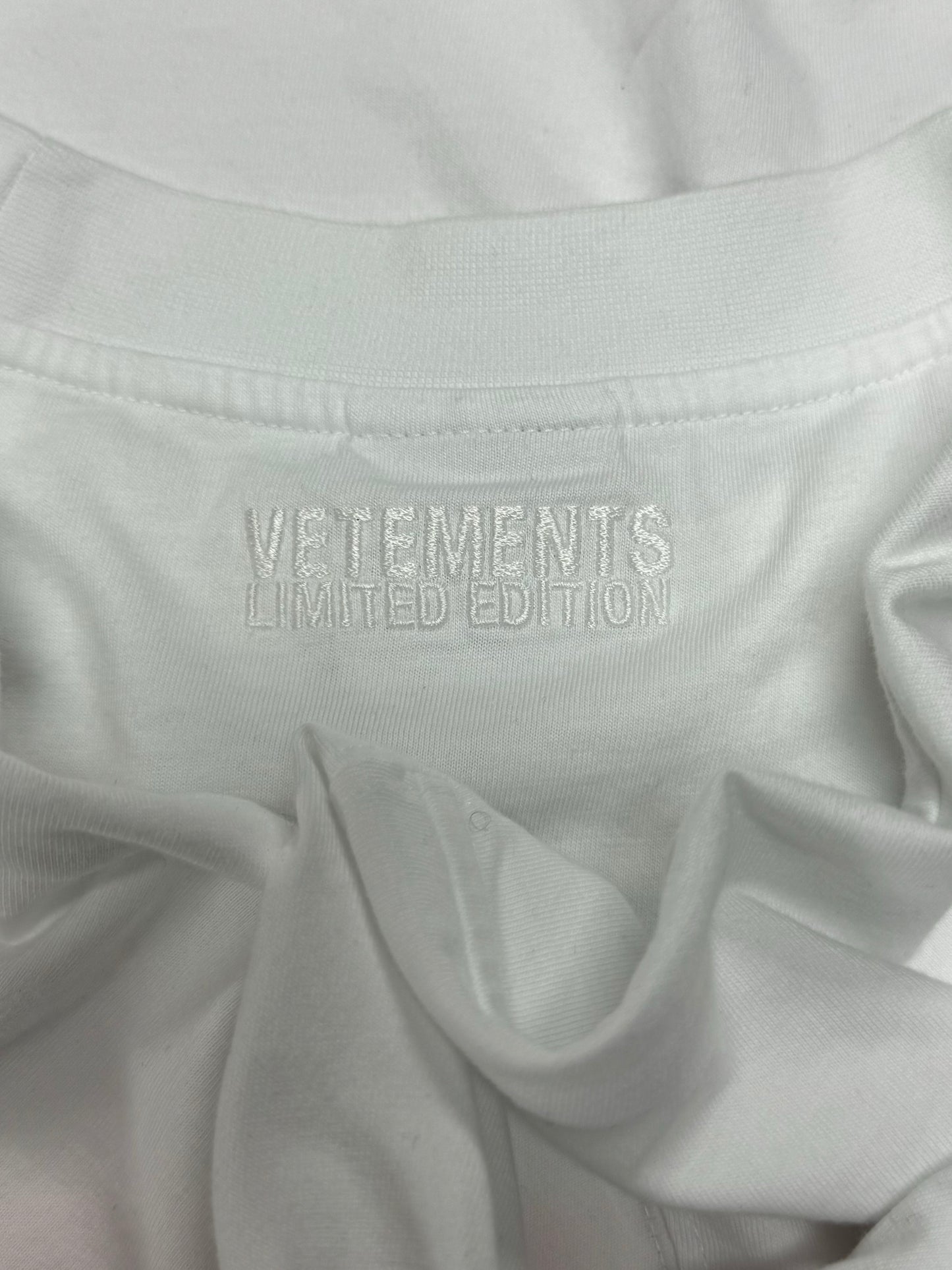 Vetements ‘Nametag’ White Oversized Graphic T-Shirt