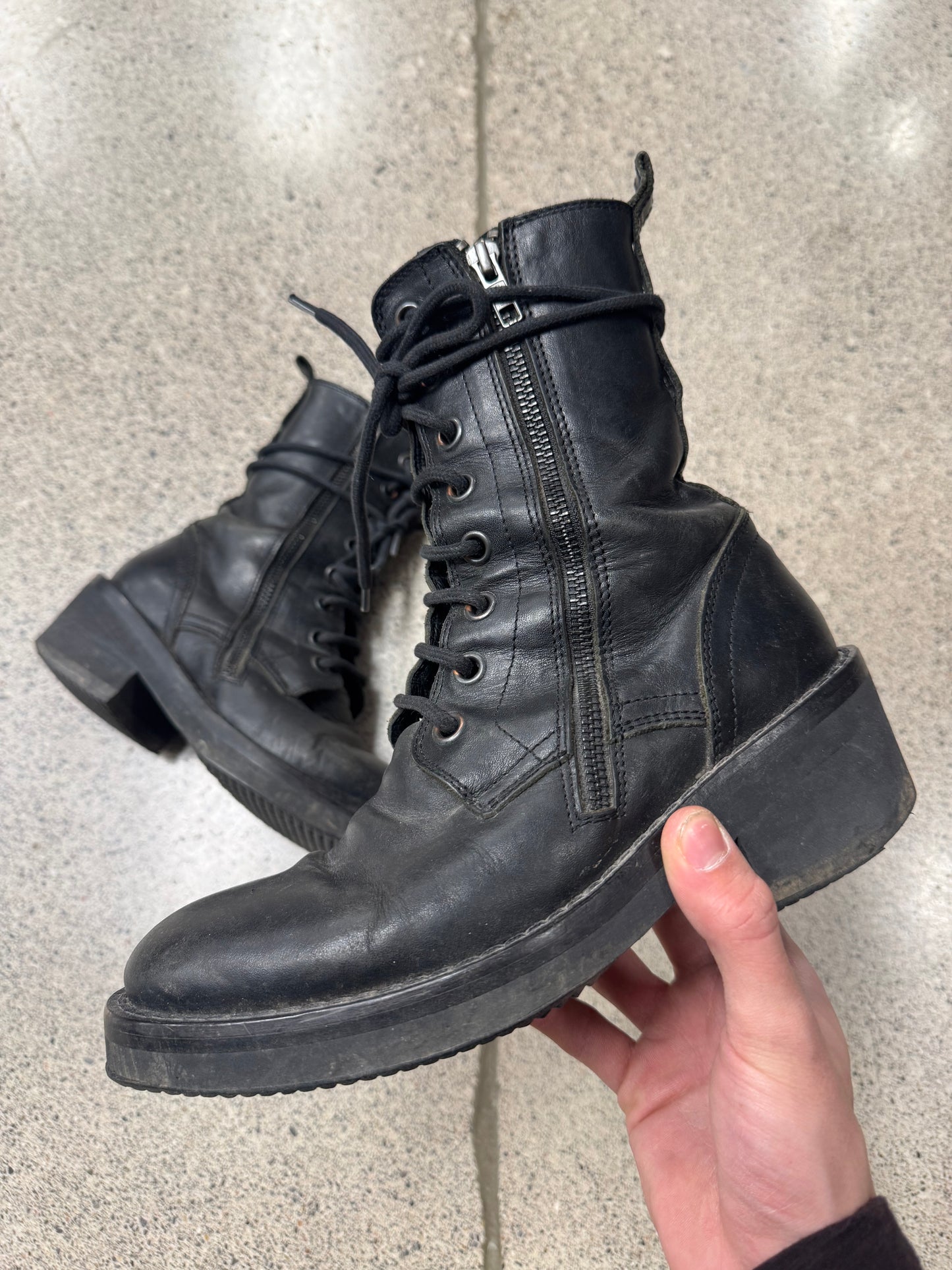 Ann Demeulemeester Double Zip Combat Boots