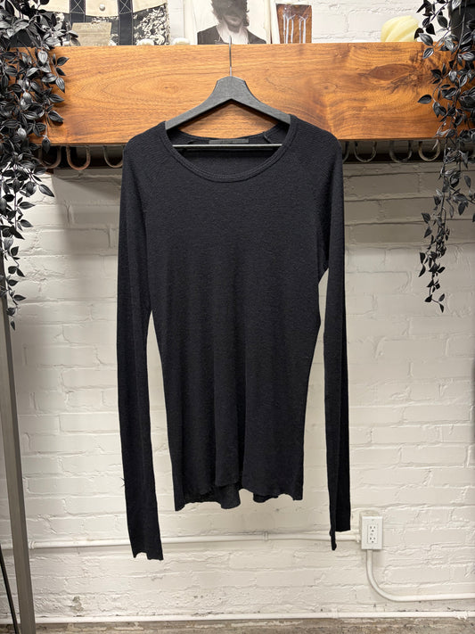 Haider Ackermann Ribbed Wool Long Sleeve Layering Top
