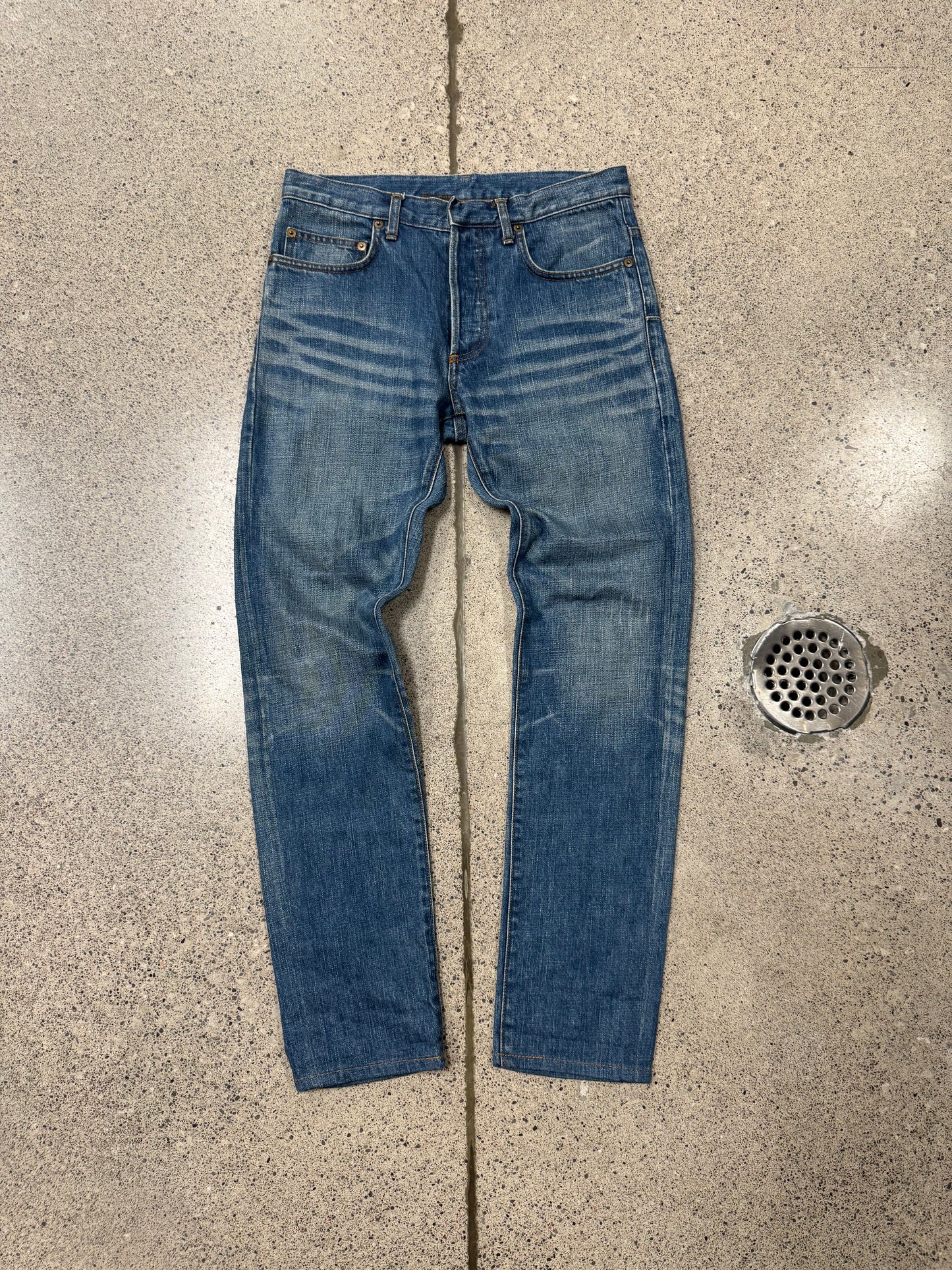 Dior Homme ‘Clawmark’ Washed Blue Skinny Denim