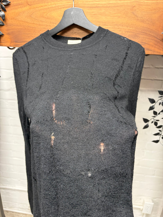 2016 Saint Laurent by Hedi Slimane Black Loose Gauge Knit Sweater