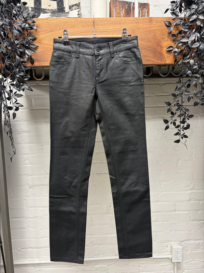 Gucci by Tom Ford Waxed Black Low Rise Skinny Jeans