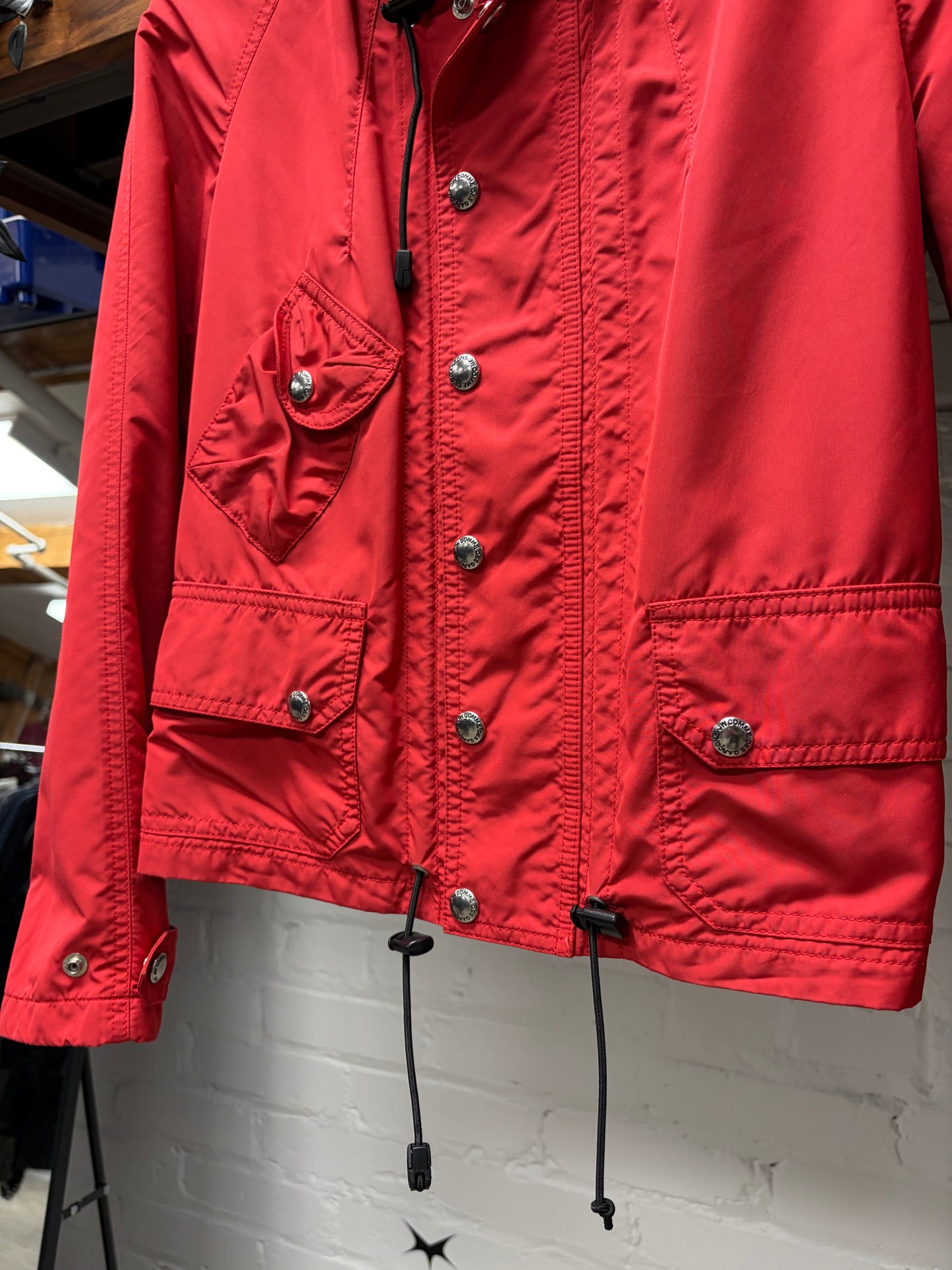 2008 Junya Watanabe Red Nylon Shell Cargo-Tech Jacket