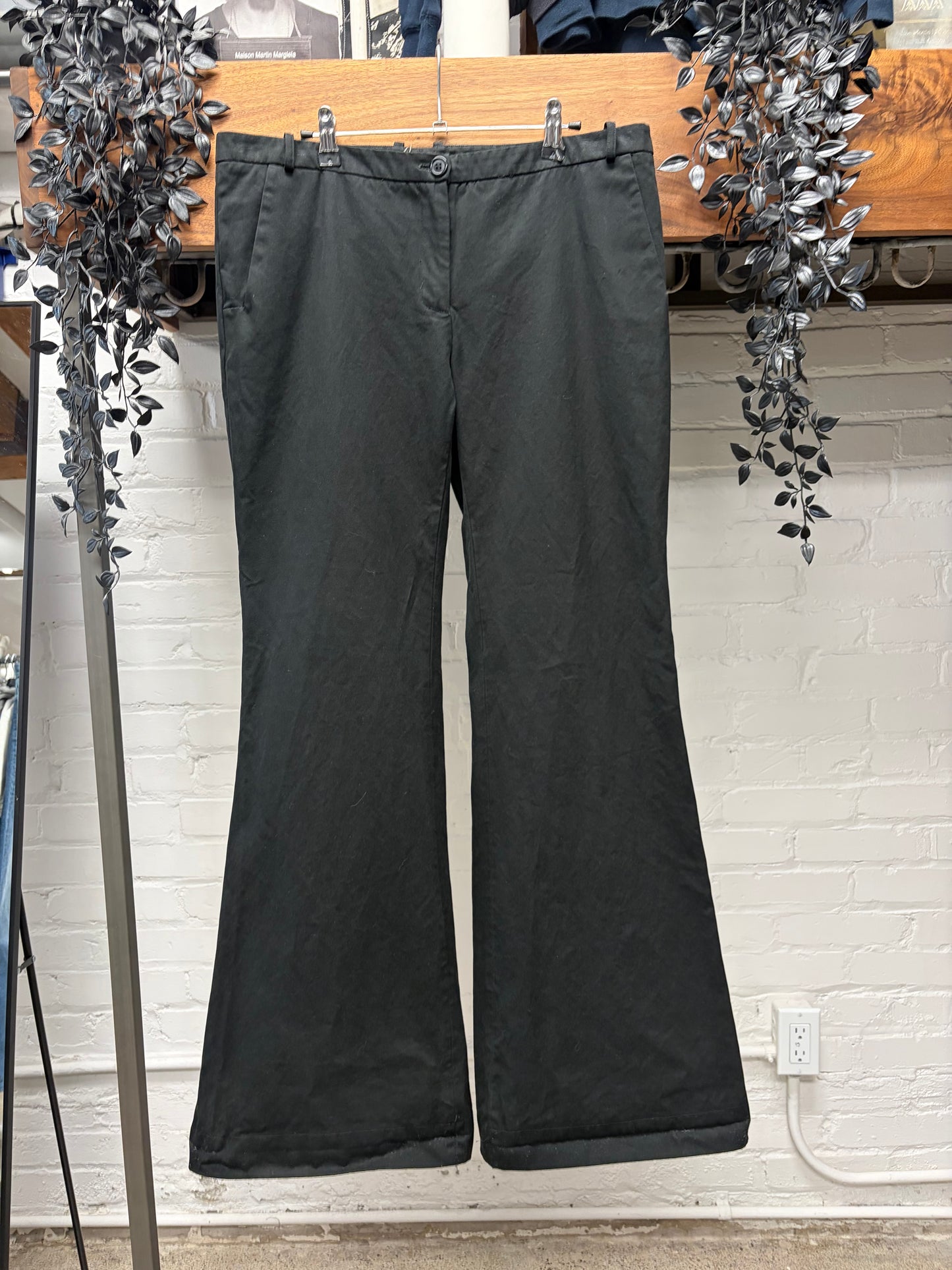 Balmain Flared Leg Black Slim Cut Pants