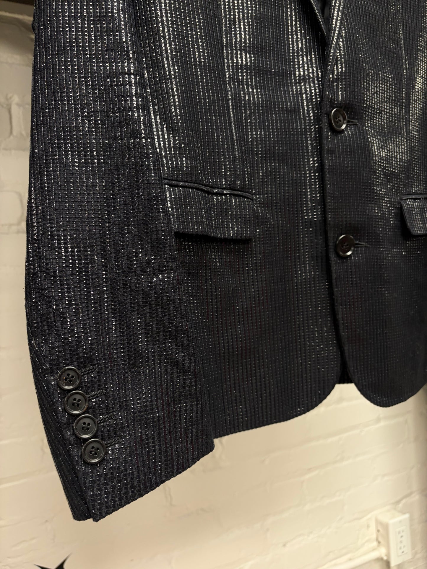 AW2009 Dior Homme ‘Angles’ Sequin Glitter Effect Black Runway Blazer