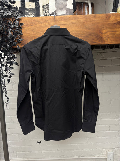 Saint Laurent ‘Staff Uniform’ Black Cotton Button Up T-Shirt