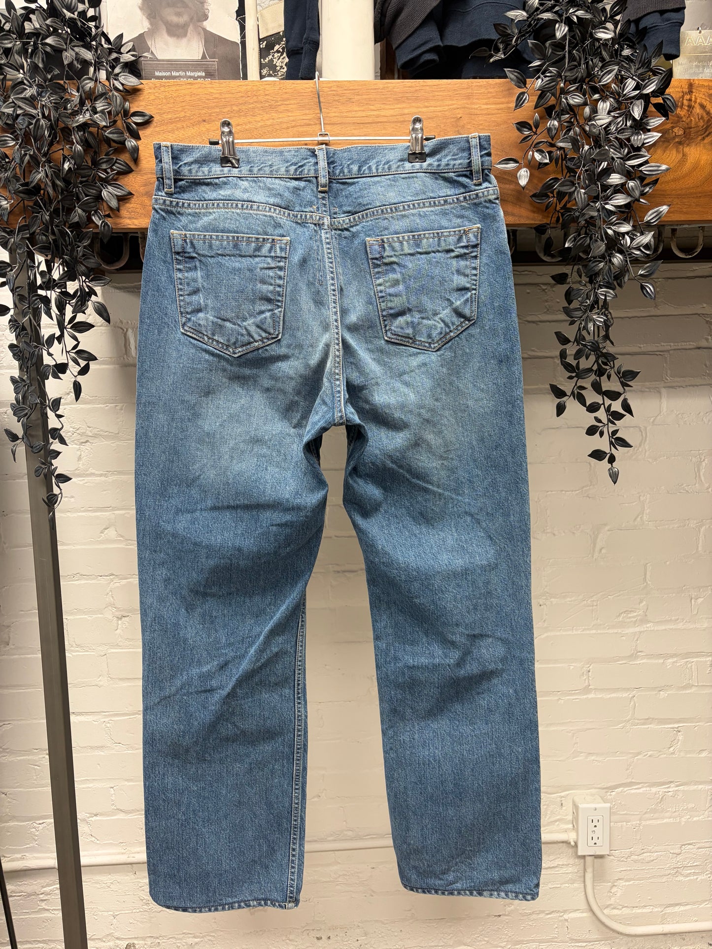 Rick Owens ‘Granbury’ Washed Blue Indigo Bootcut Jeans