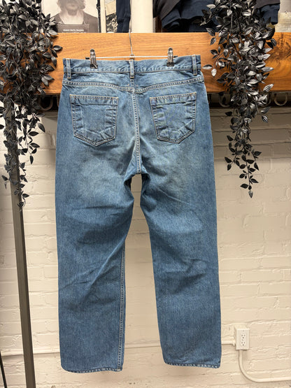 Rick Owens ‘Granbury’ Washed Blue Indigo Bootcut Jeans