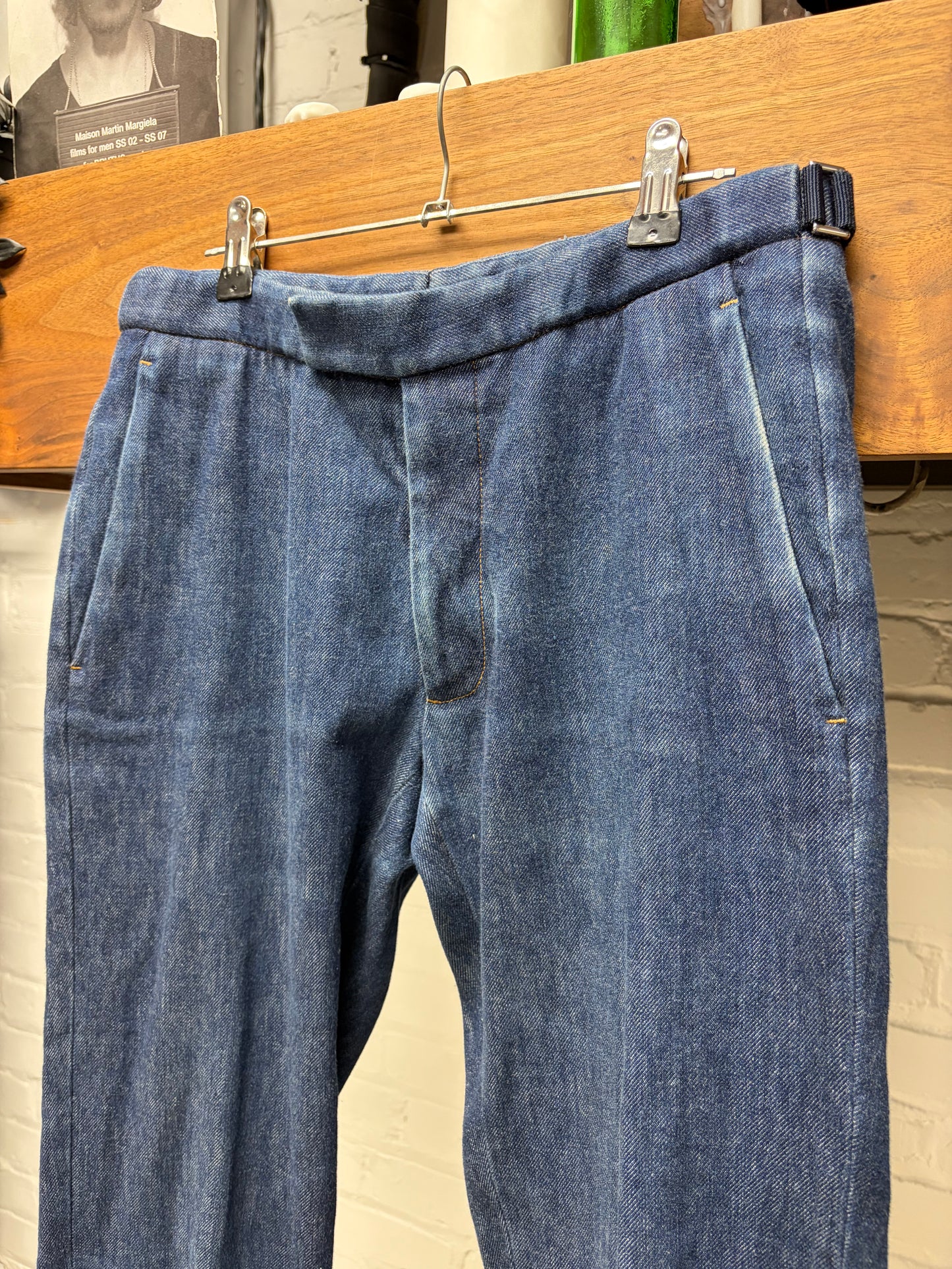 Dior Homme Blue Washed Denim with Side Button Cinches
