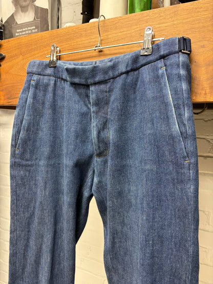 Dior Homme Blue Washed Denim with Side Button Cinches