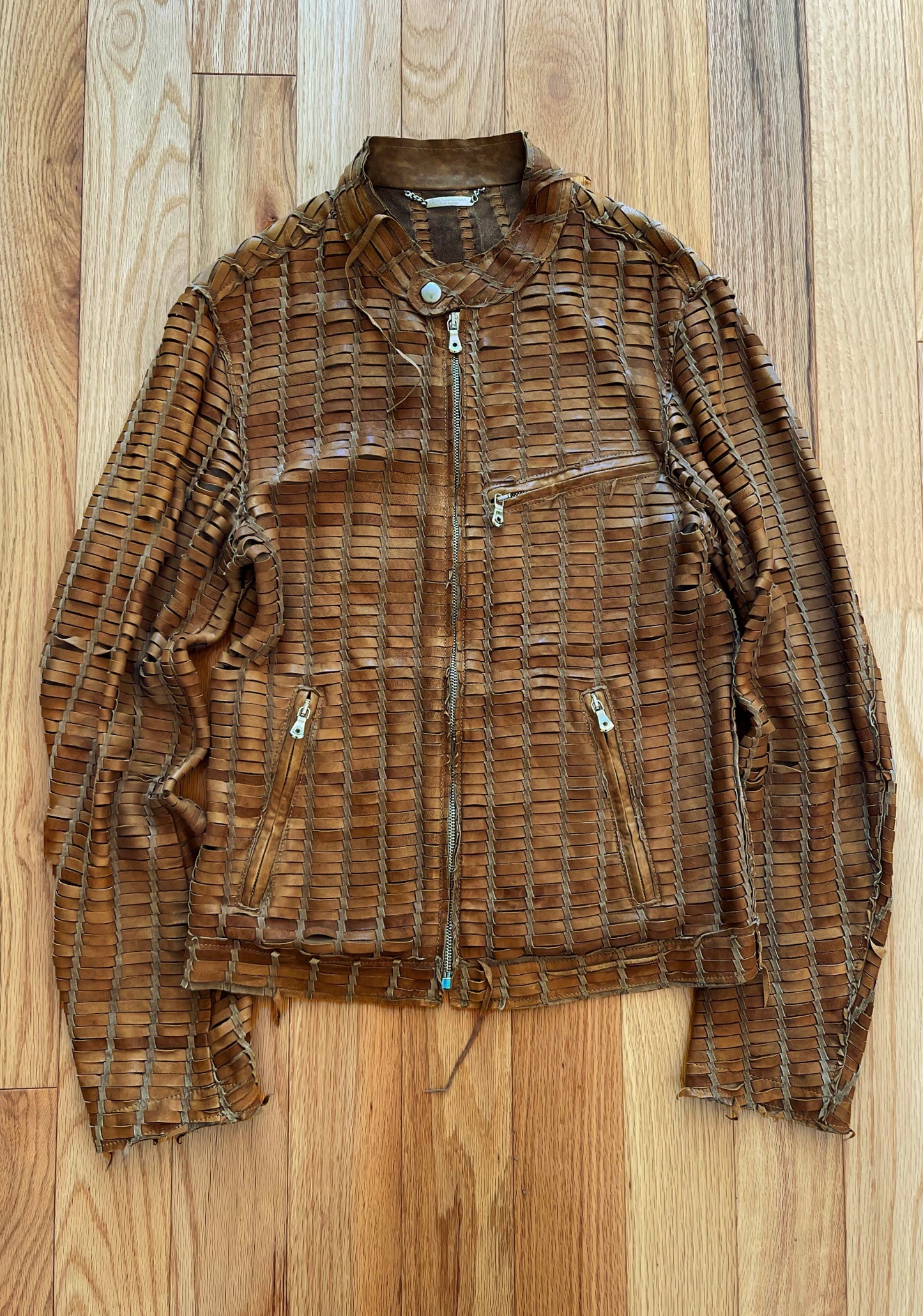 Unreleased Sample Dolce & Gabbana ‘Braided Leather’ Woven Lambskin Jacket.