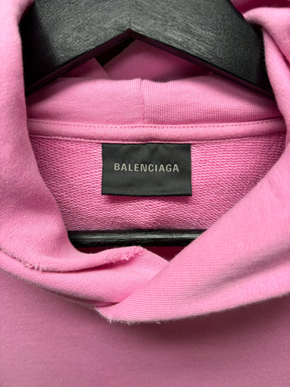 SS2023 Balenciaga ‘Splatter Logo’ Distressed Pink Pullover Hoodie