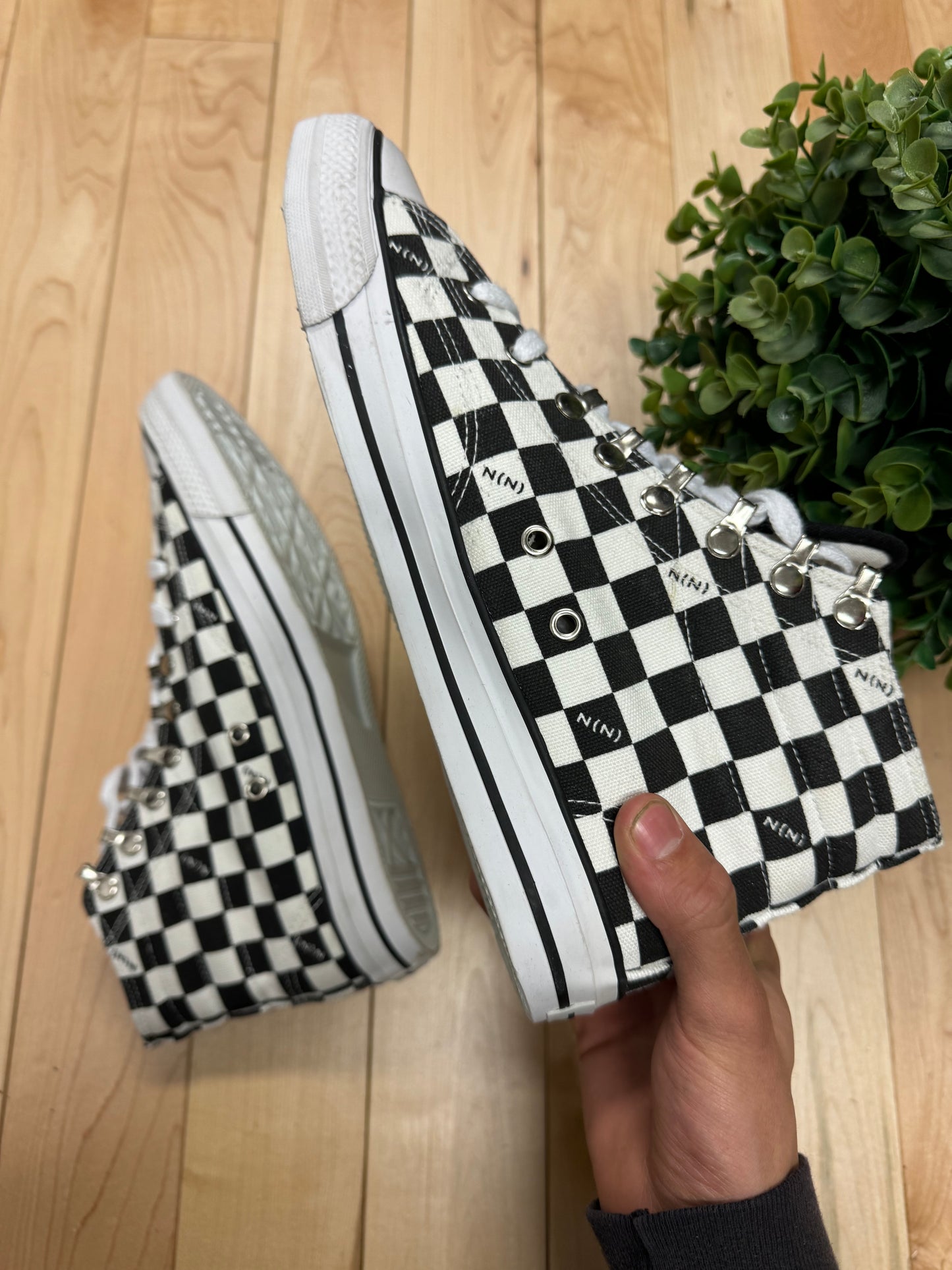 Number (N)ine ‘Chuck 70’ Checkerboard High Top Sneakers