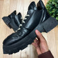 AW2021 Rick Owens ‘Gethsemane’ Tractor Black Leather Low Top Boots