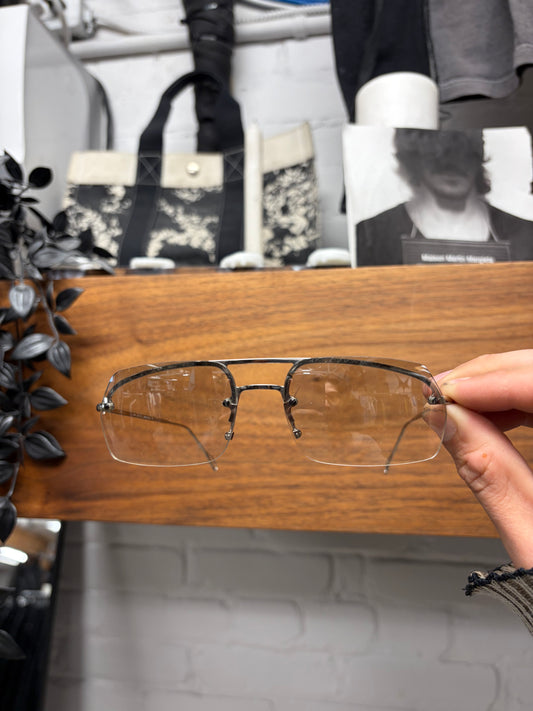 Gucci Rimless Clear Tint Silver Frame Sunglasses