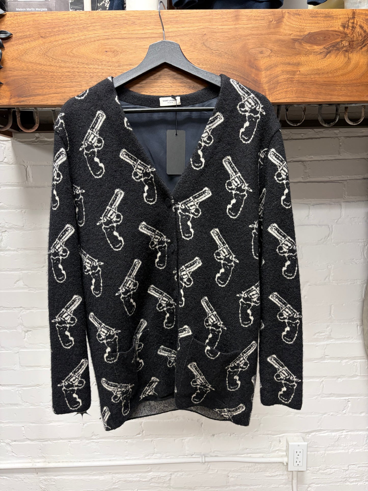 AW2014 Saint Laurent by Hedi Slimane ‘Pistol Print’ Cardigan