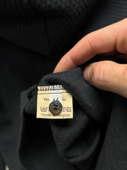 AW1999 Raf Simons Quilted Cotton Black Hooded Collar Shirt