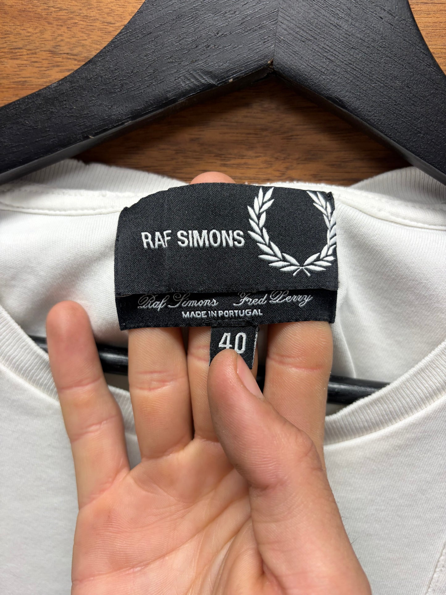 Raf Simons x Fred Perry Patch Logo White T-Shirt