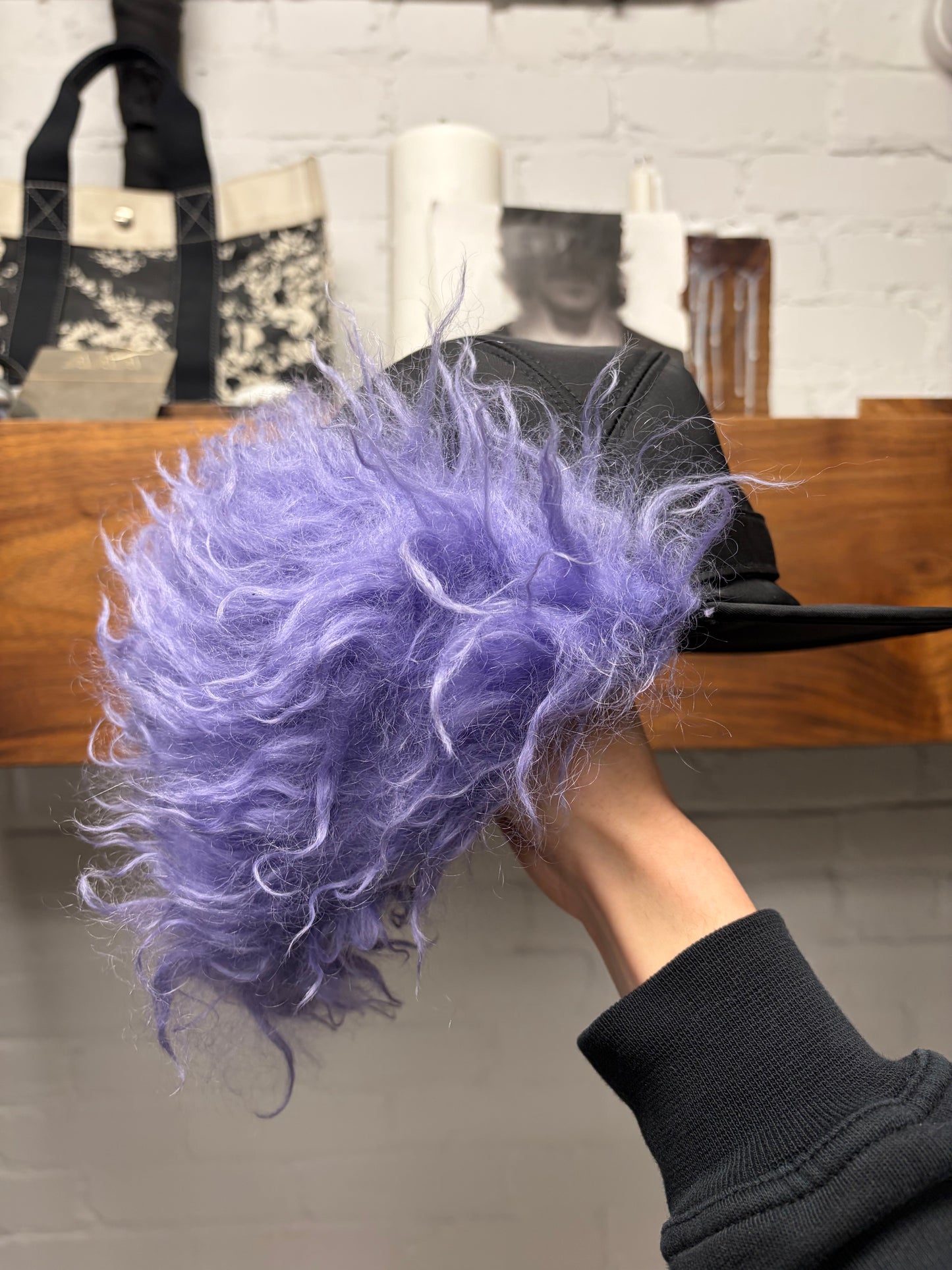 AW2019 Prada Purple Fur Nylon Ushanka ‘Trapper’ Hat