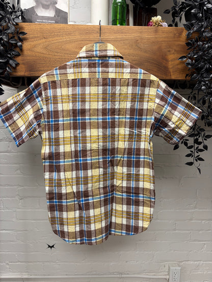 SS2006 Junya Watanabe x Post Overalls Plaid Short Sleeve Button Up Shirt
