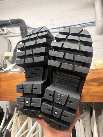 Balenciaga ‘Bulldozer’ Black Patent Leather Platform Sole Boots